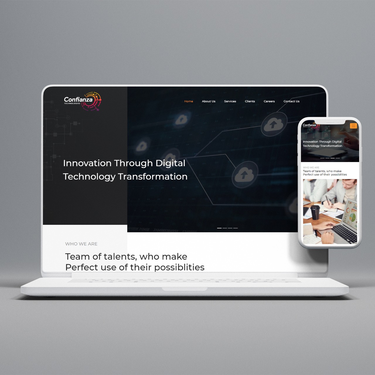 Confianza Technologies website image