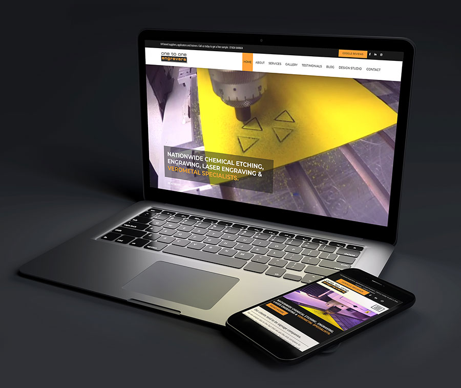 One To One Engravers website design